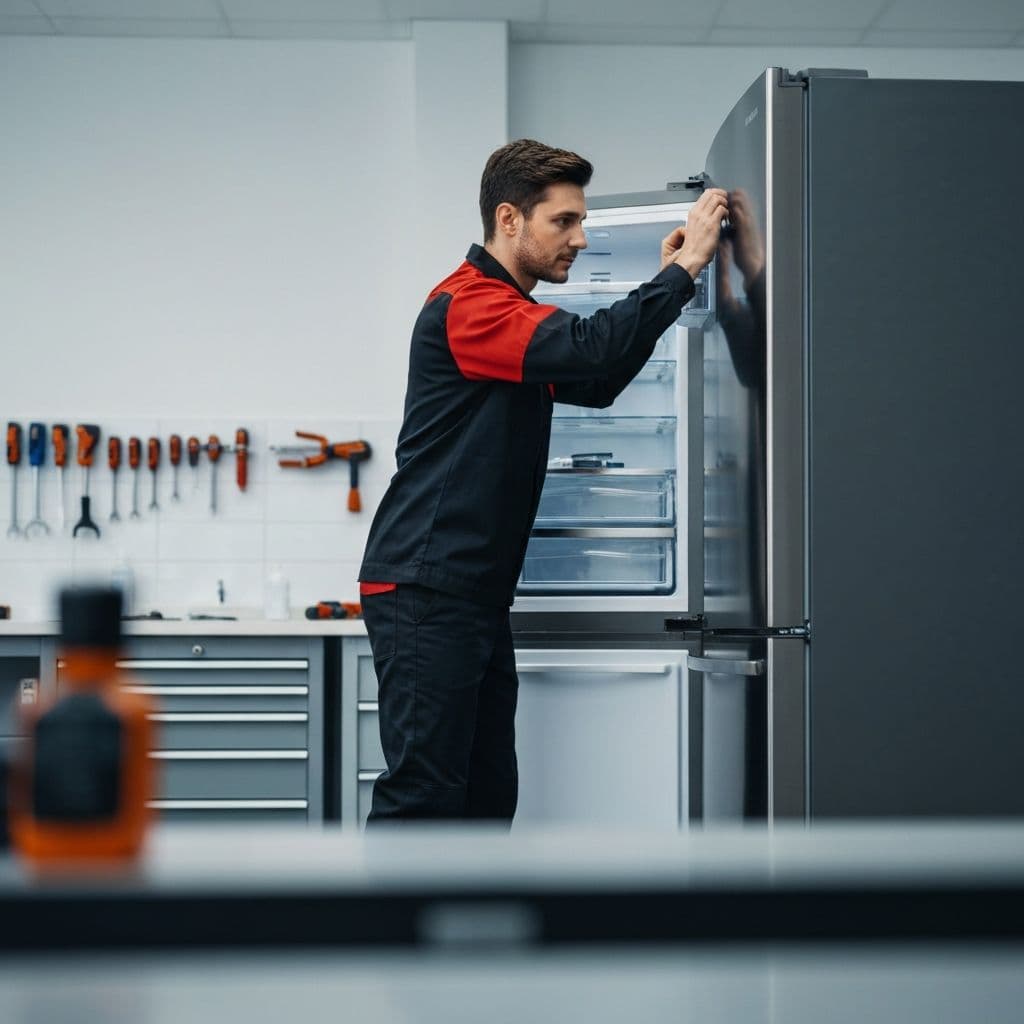 Técnico da Clitech realizando manutenção em eletrodoméstico